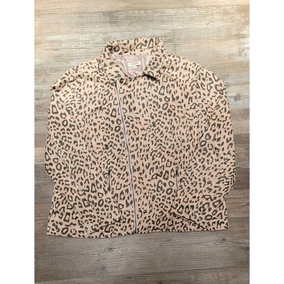 Andree by Unit Womens 2x Tan Cheetah Full Zip Jacket SOFT - Picture 3 of 10